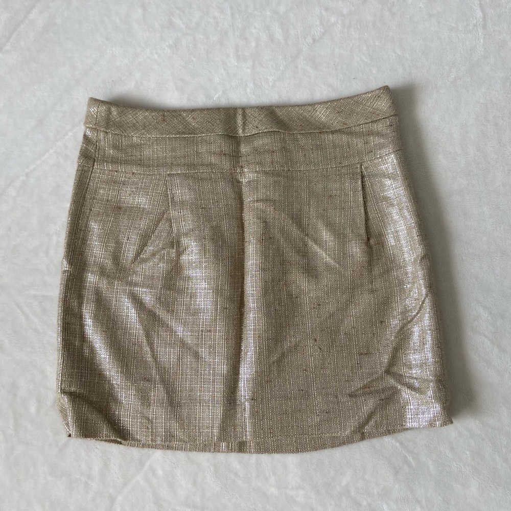🔥 J. CREW Metallic Linen Skirt 2